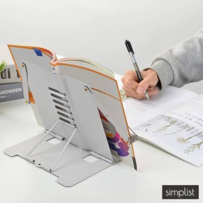 Simplist Book Stand – Ergonomic Portable Adjustable Book Holder Rest for Hands-Free Reading