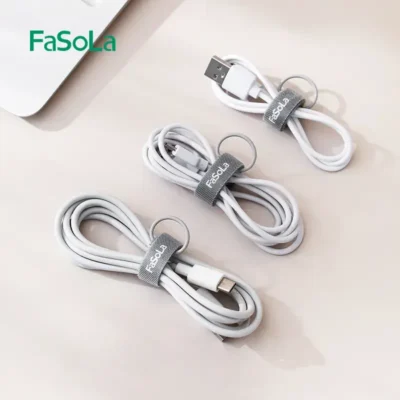 FaSoLa Magic Cable Ties with Hook – Adjustable Cord Organizer Straps (8 Pcs)