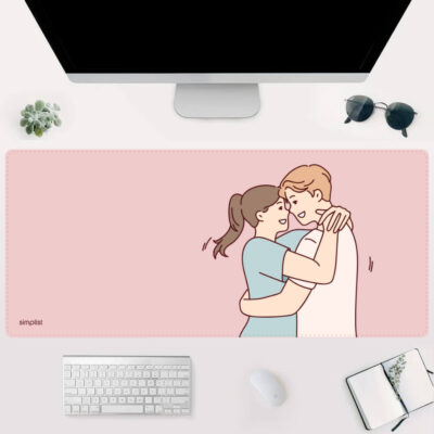 Simplist Gimars Large Printed Rubber Desk Mat – Couple in Love Design (90×40 CM) – Extended Non-slip Mousepad for Home and Office