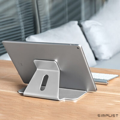 Simplist UPERGO Tablet/iPad Dock Stand – Aluminium Tablet Holder (Silver)