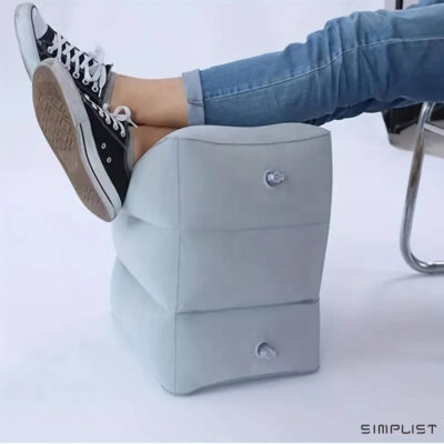 Flocking Inflatable Foot Rest with 3 level Height Adjustable Support