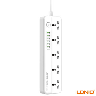 LDNIO SC5614 Fast Charging Power Strip with 5 Universal Outlets and 6USB ports – 2M Power Cord Extension Socket