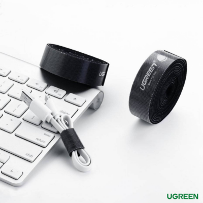 UGREEN Velcro Tape Cable Organiser – Ultra-Slim 20mm Width, Customizable Length with Loop Fastening