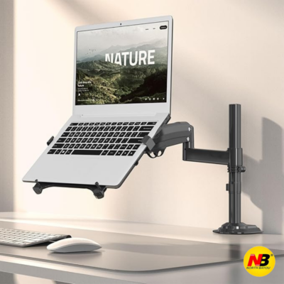 NB H100 FP – 2 in 1 Monitor Arm with Laptop Mount with Adjustable Tray for 10-17” Laptops 37left.lk